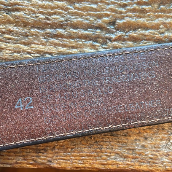 Harley-Davidson Cowhide Leather 2016 Belt Size 42 - Picture 8 of 11